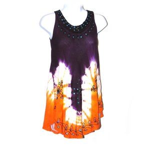 Cleopatra Label Jrs Med Tie Dye Sequin Embroidered